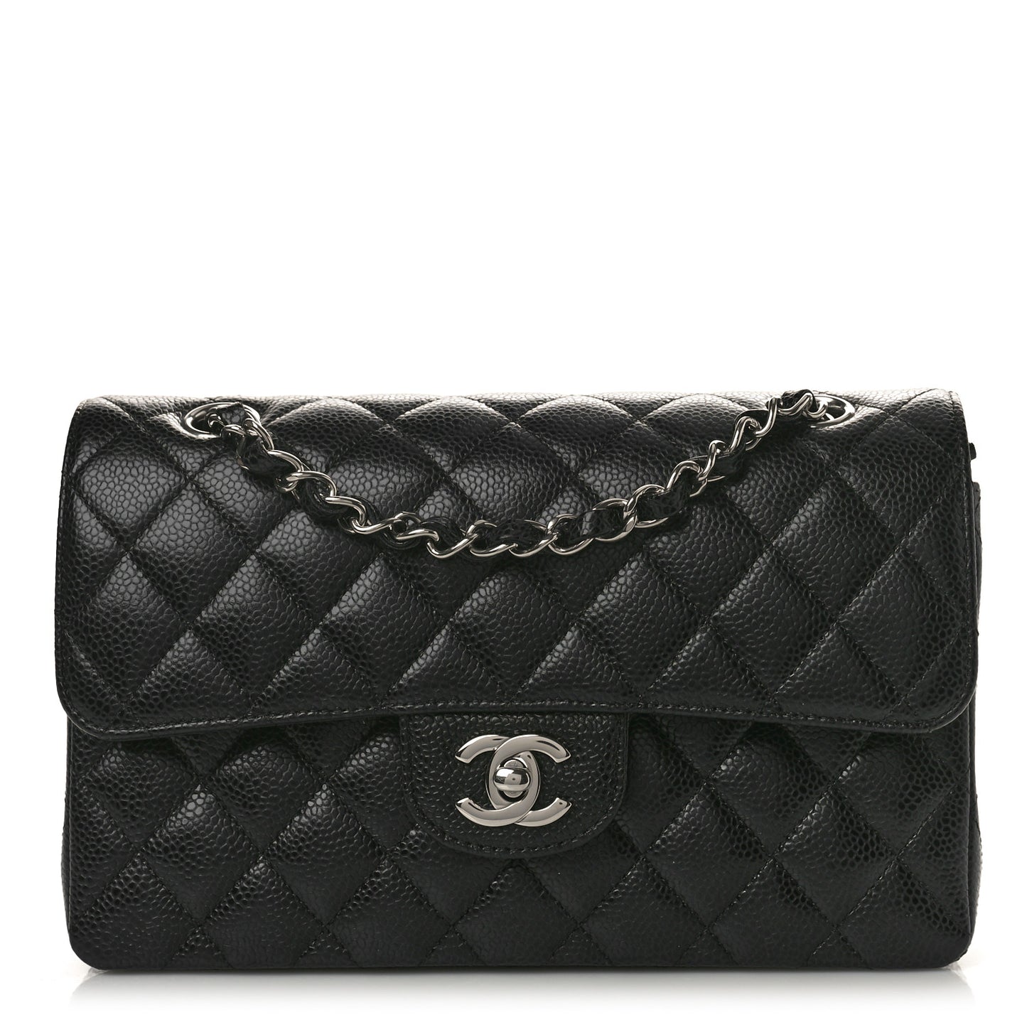 Caviar Quilted Small Double Flap Black