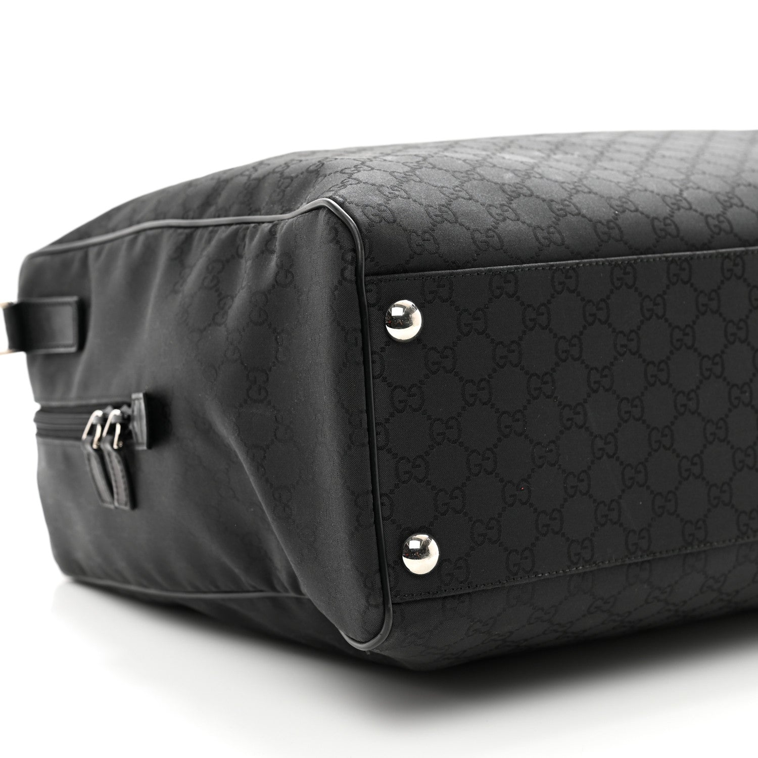 Gucci Denim Monogram Large Carry On Duffle Black 8 of 9
