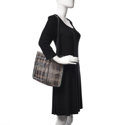 Fendi Mesh Vitello Century F is Fendi Tartan Regular Runaway Satchel Black 3 of 9