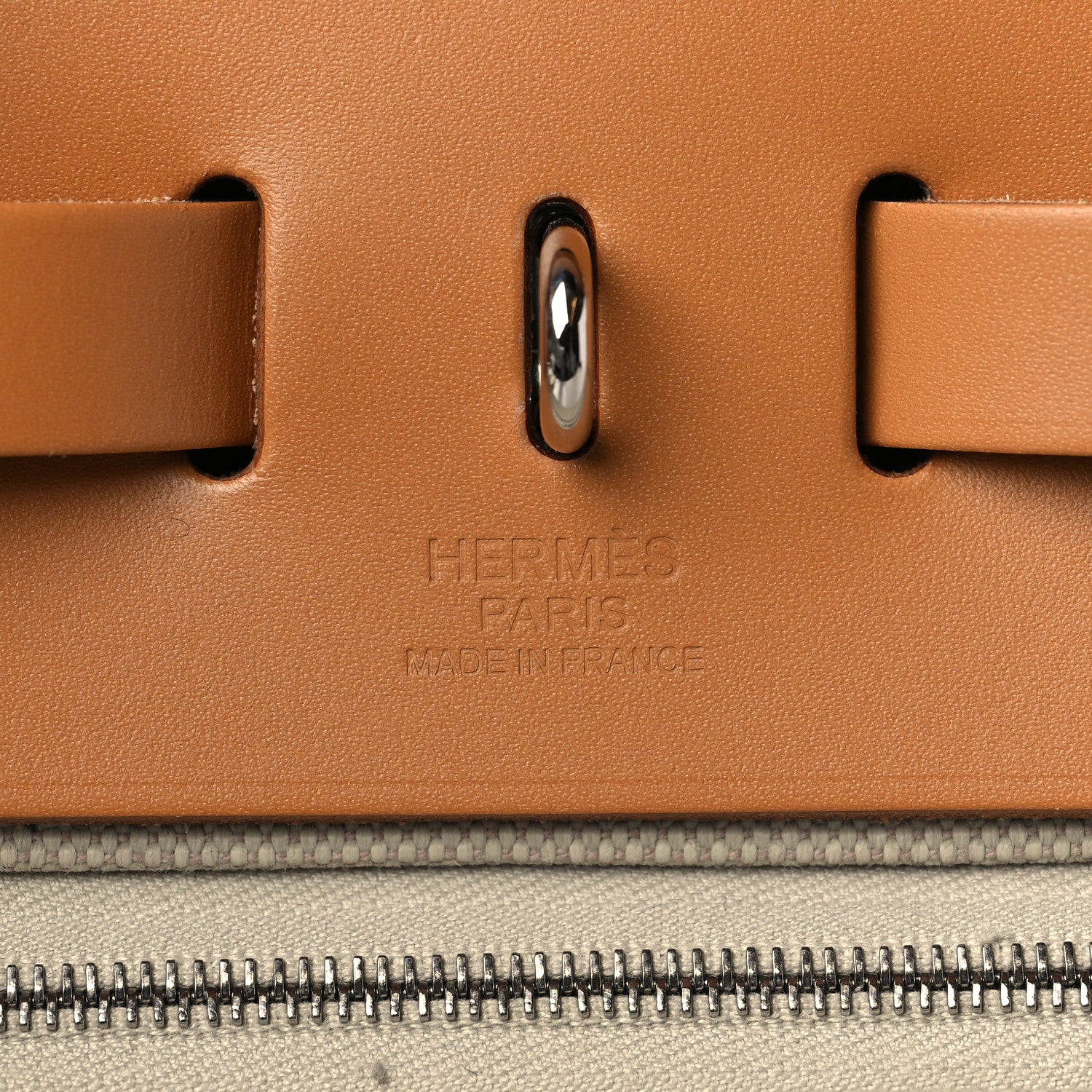 Hermes Military Toile Vache Hunter Herbag Zip Retourne 31 PM Beton Naturel 7 of 12