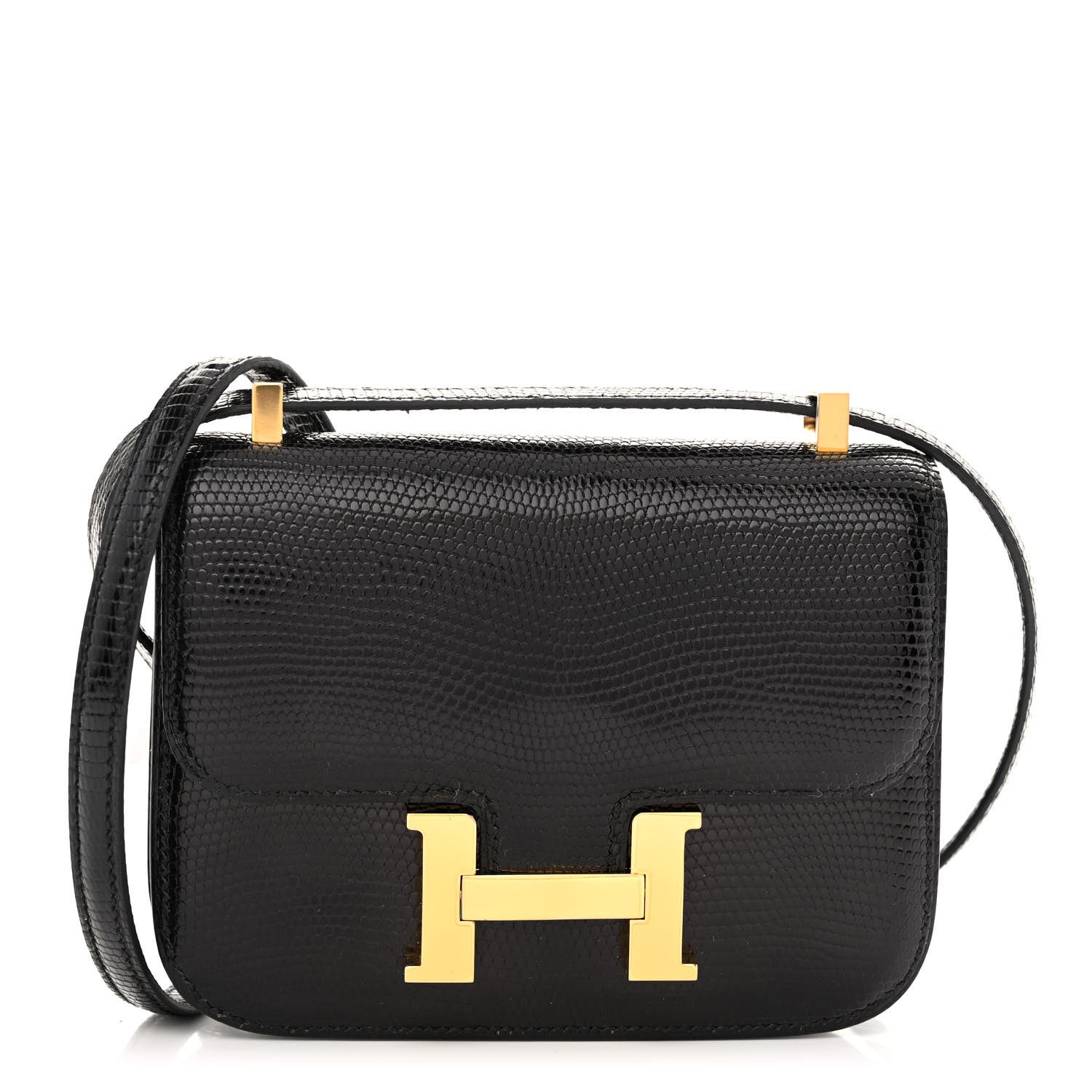 Hermes Lizard Niloticus Micro Constance 14 Black 1 of 11
