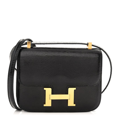 Hermes Lizard Niloticus Micro Constance 14 Black 1 of 11