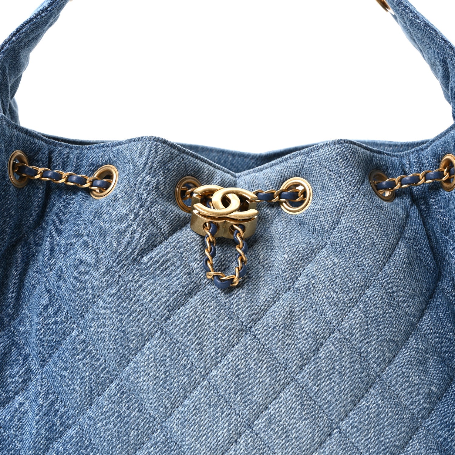 Chanel Washed Denim Quilted Small Chanel 25 Handbag Blue 8 of 11