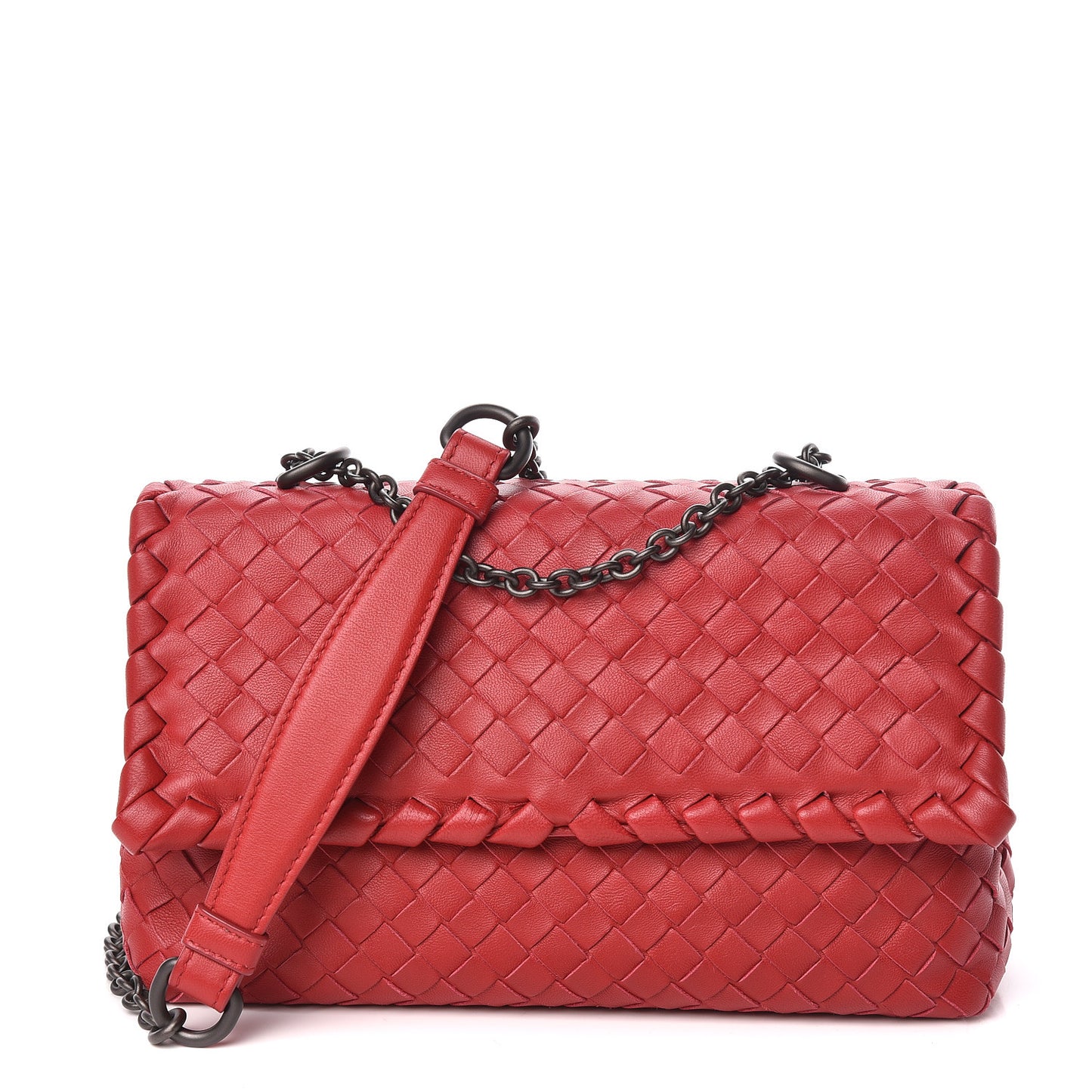 Nappa Intrecciato Baby Olimpia Shoulder Bag Vesuvio