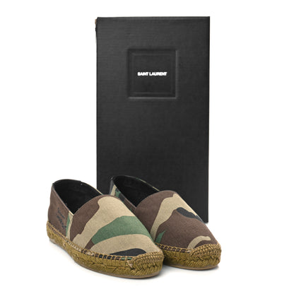 Saint Laurent Canvas Camouflage Espadrilles 35.5 Kaki Black 9 of 9