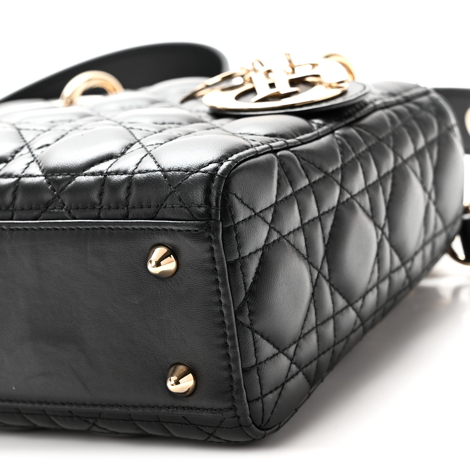 Christian Dior Lambskin Cannage Small Lucky Badges My Lady Dior Black 9 of 9