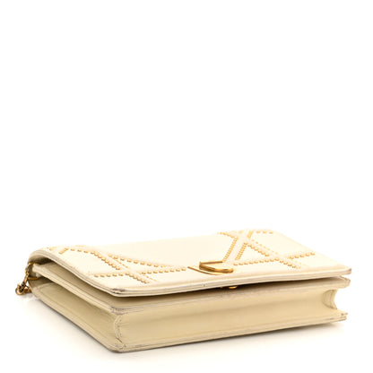 Christian Dior Lambskin Studded Diorama Wallet on Chain Pouch Off White 3 of 17