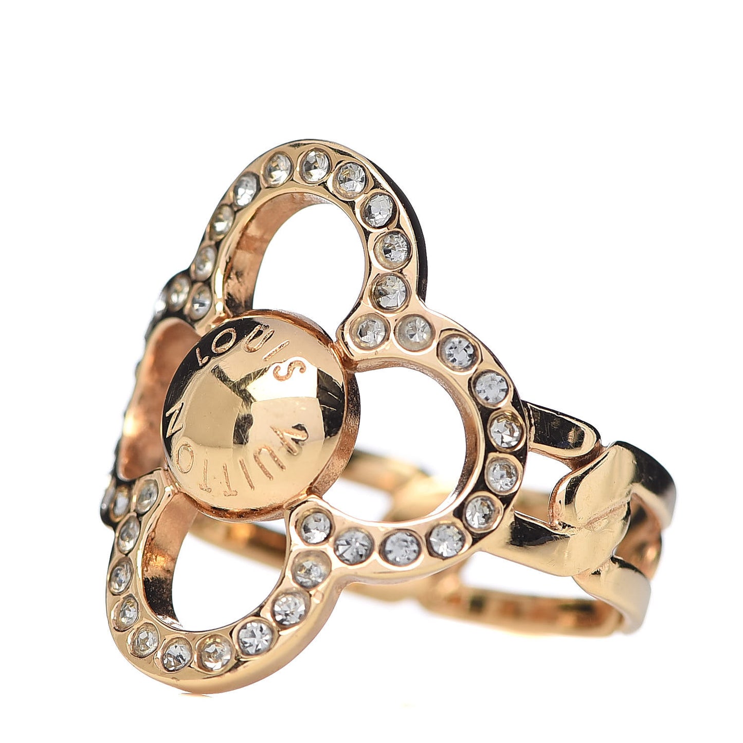 Strass Encrusted Flower Power Ring M