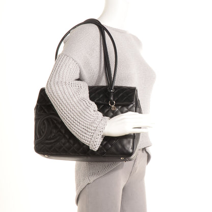 Chanel Calfskin Quilted Large Cambon Flap Black 2 of 8