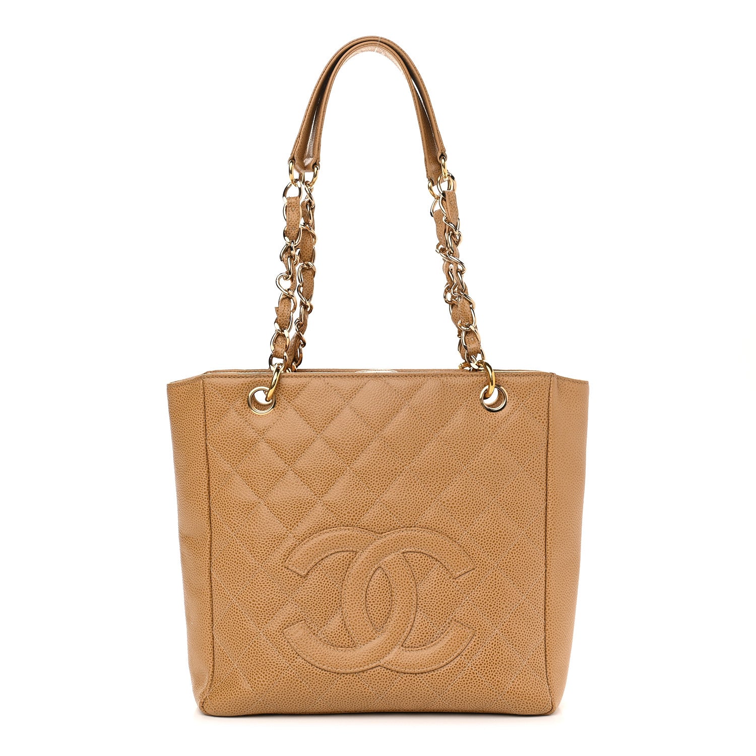 Chanel Caviar Quilted Petit Shopping Tote PST Beige 1 of 14