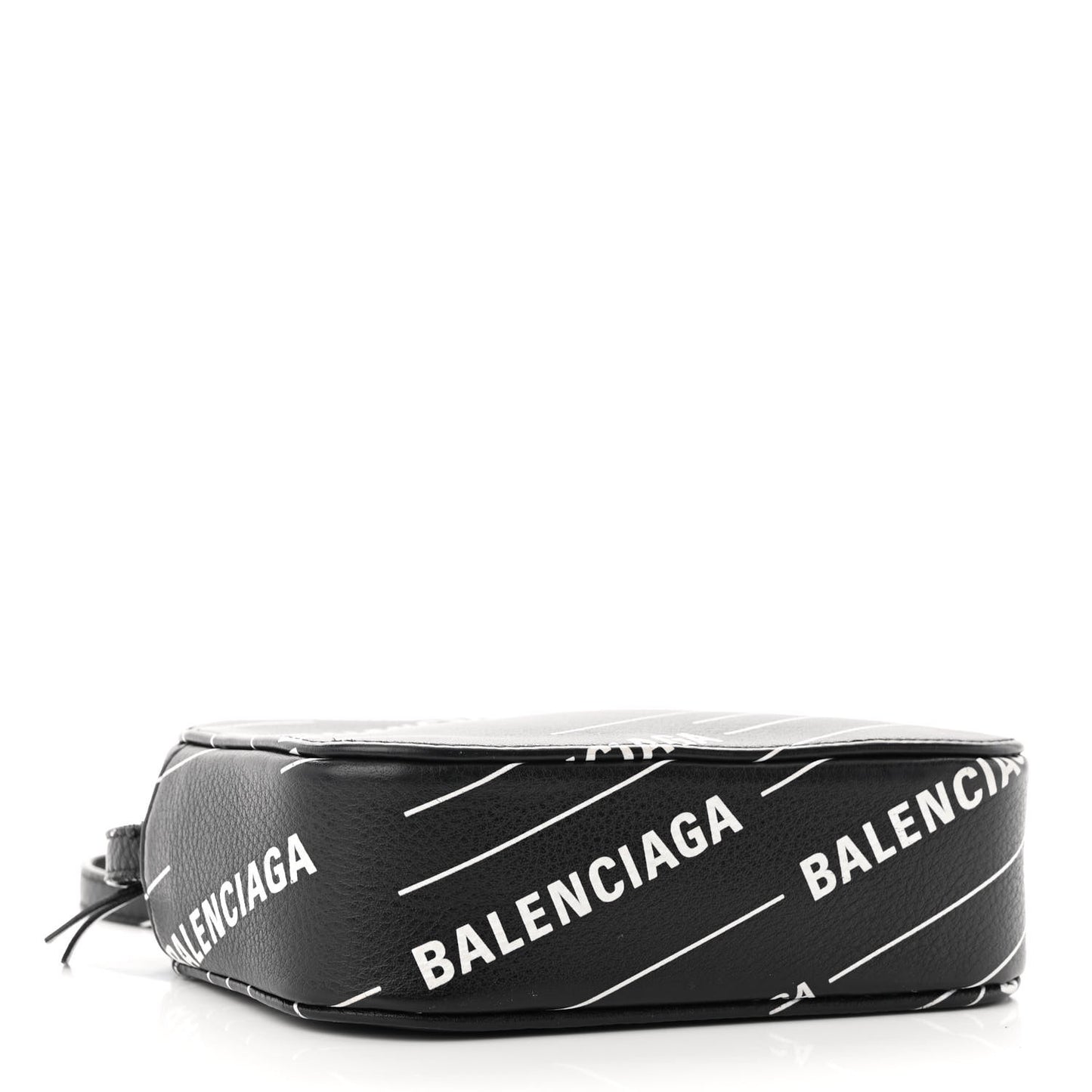 Calfskin Logo Print XS Everyday Camera Bag Black White