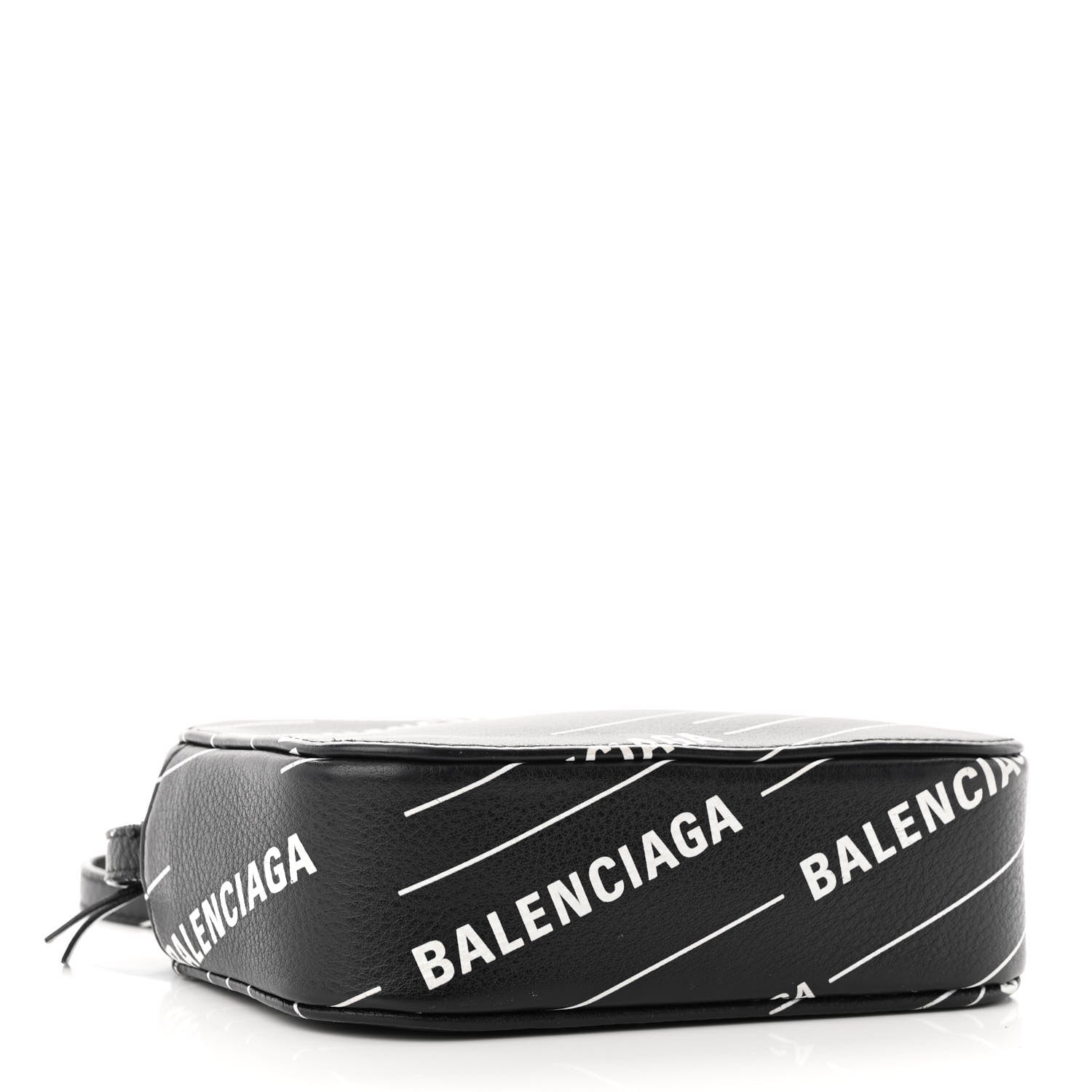 Balenciaga Calfskin Logo Print XS Everyday Camera Bag Black White 4 of 10