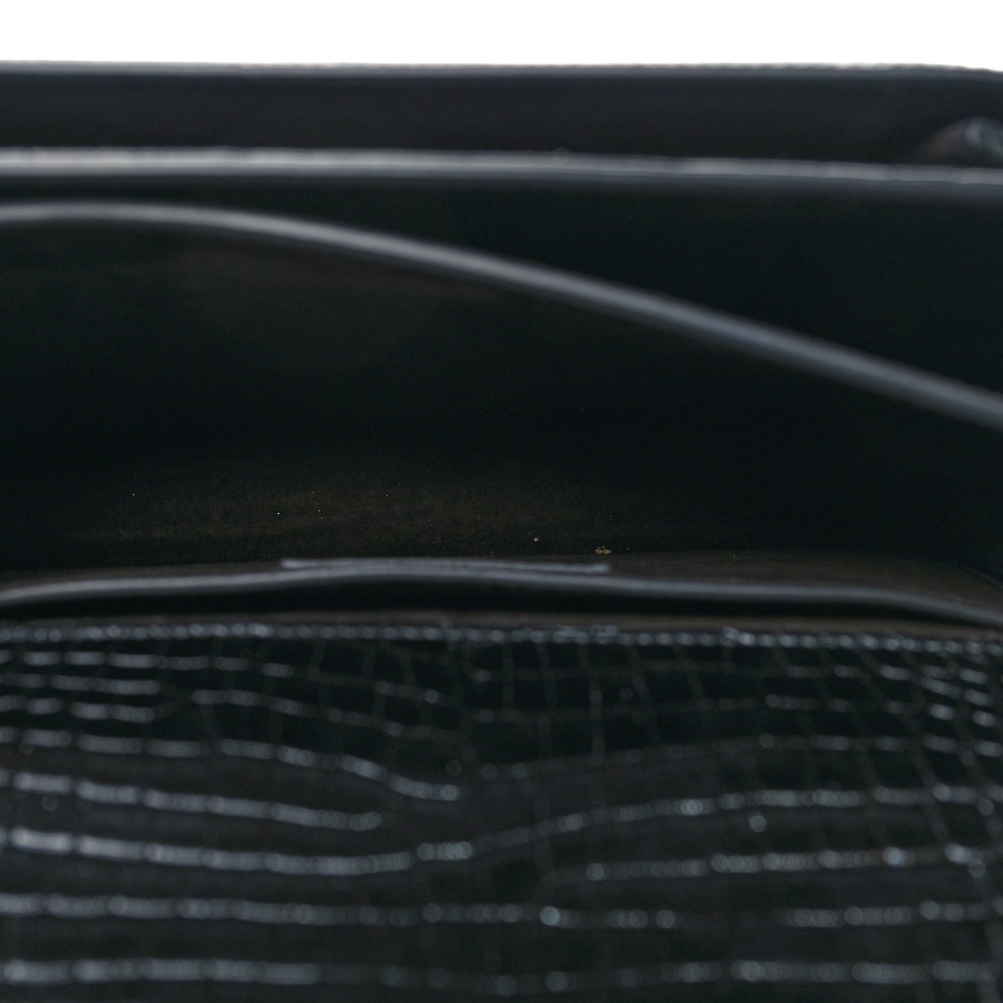 Calfskin Crocodile Embossed Medium Monogram Sunset Black