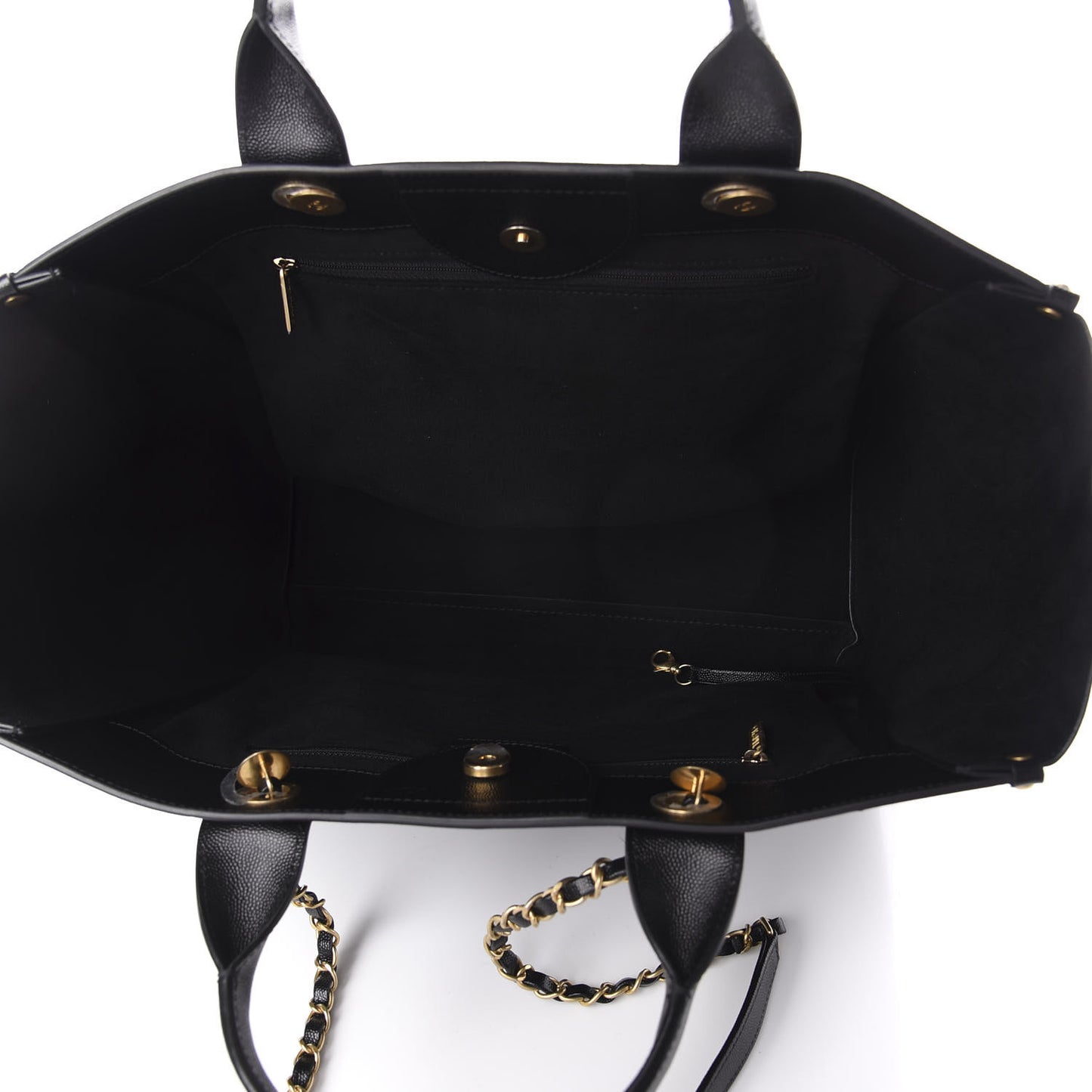 Caviar Medium Studded Deauville Tote Black