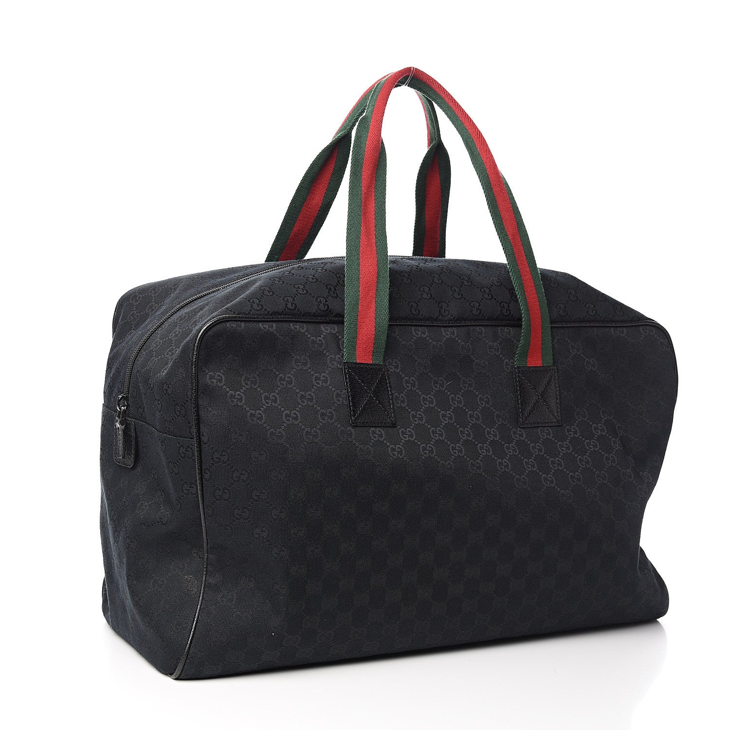 Gucci GG Monogram Web Large Collapsible Carry On Duffle Bag Black 2 of 9