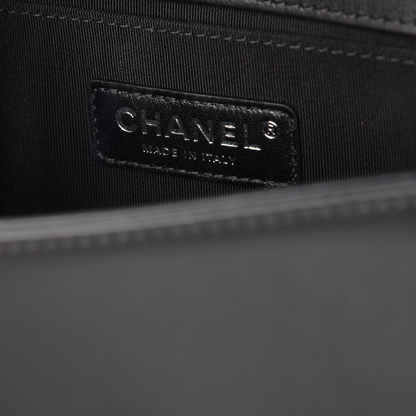 Calfskin Quilted Small Boy Flap Black