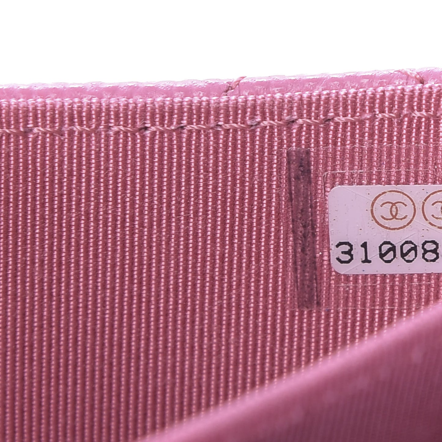 Caviar Quilted Flap Card Holder On Chain Pink