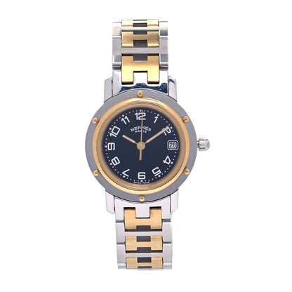 Hermes Stainless Steel 24mm Clipper Quartz Watch Black 1 of 5