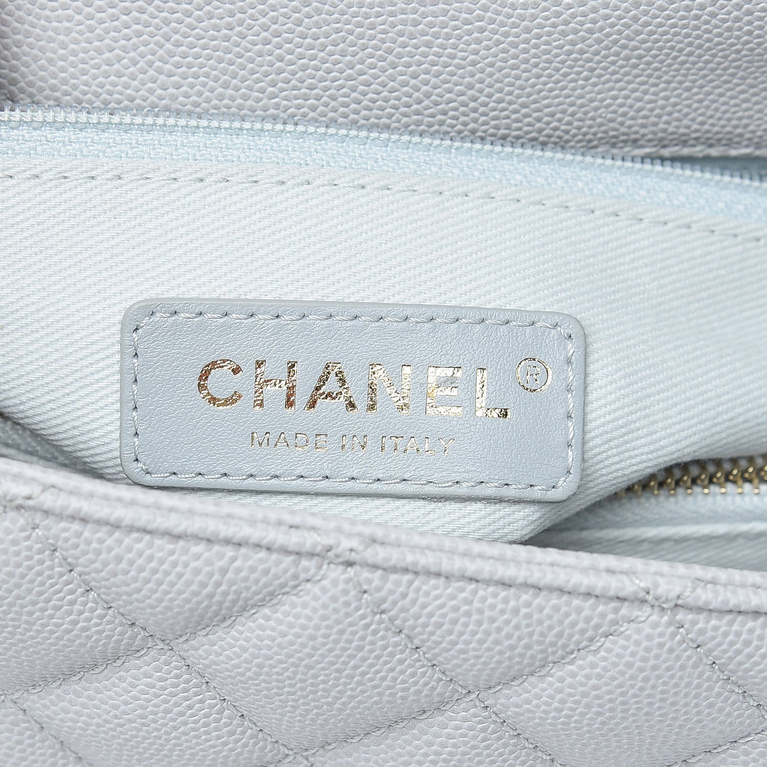 Chanel Caviar Quilted Small Coco Handle Flap Light Grey 8 of 12