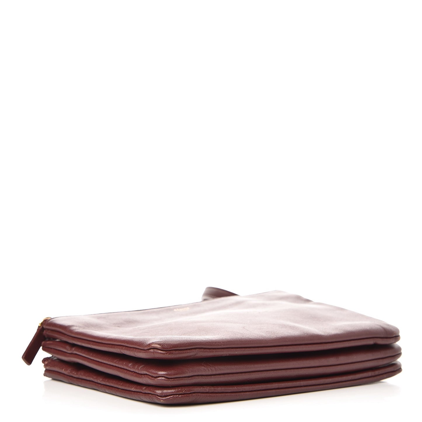 Smooth Lambskin Small Trio Crossbody Bag Burgundy