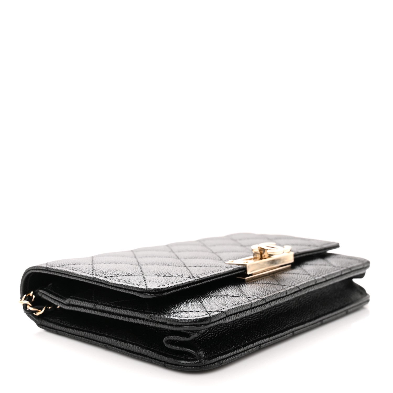 Chanel Caviar Quilted Golden Class Wallet On Chain WOC Black 4 of 12
