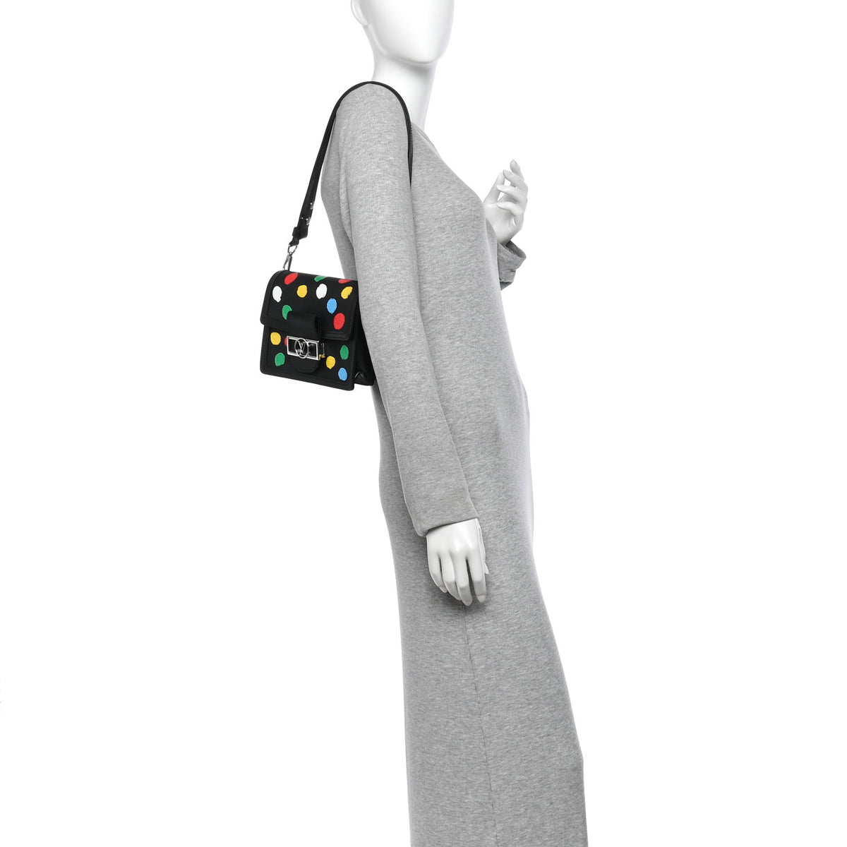 Louis Vuitton LV X YK Taurillon Dots Dauphine Mini Black 2 of 10