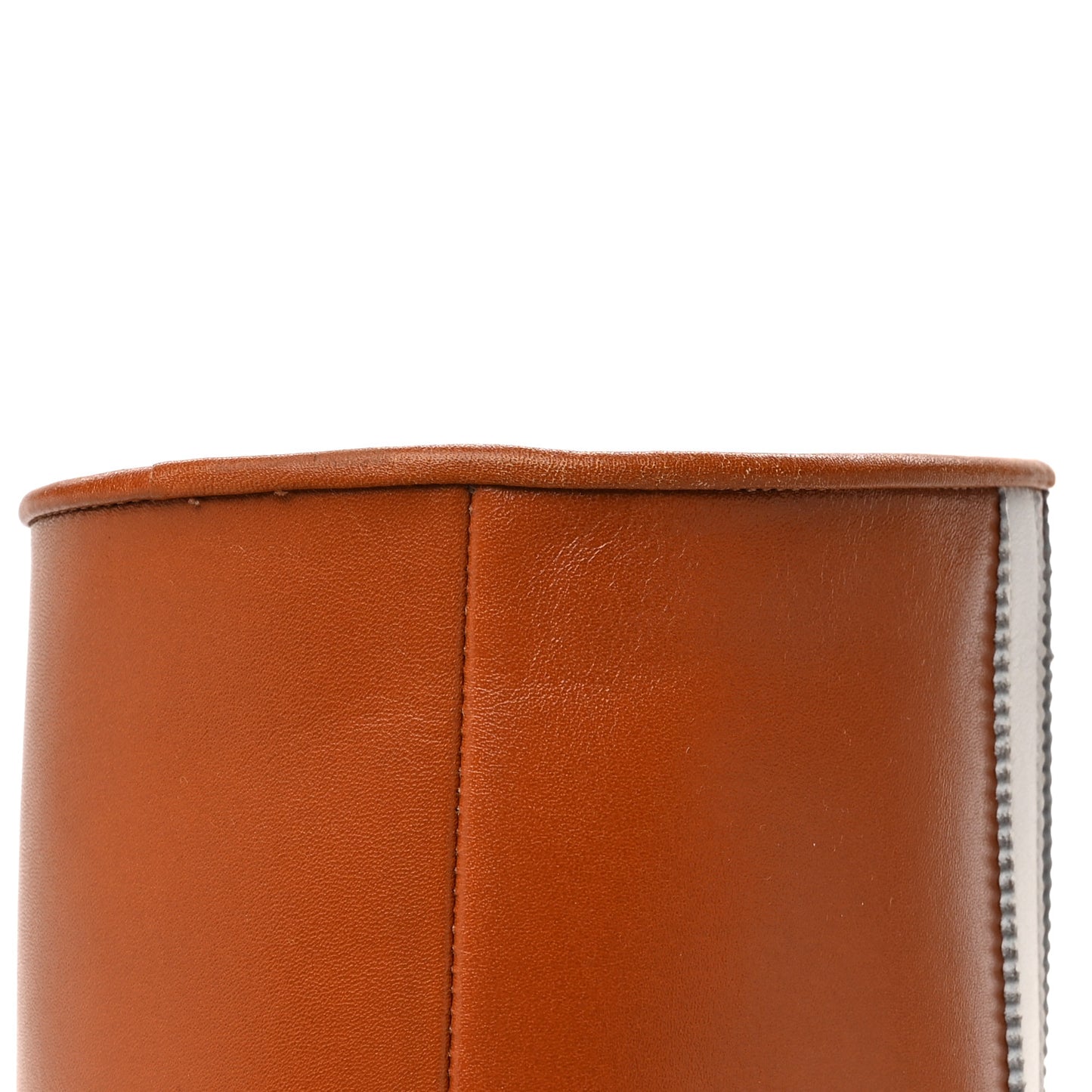 X ADIDAS Calfskin Elizabeth Knee Boots 39 Royal Cognac Great White