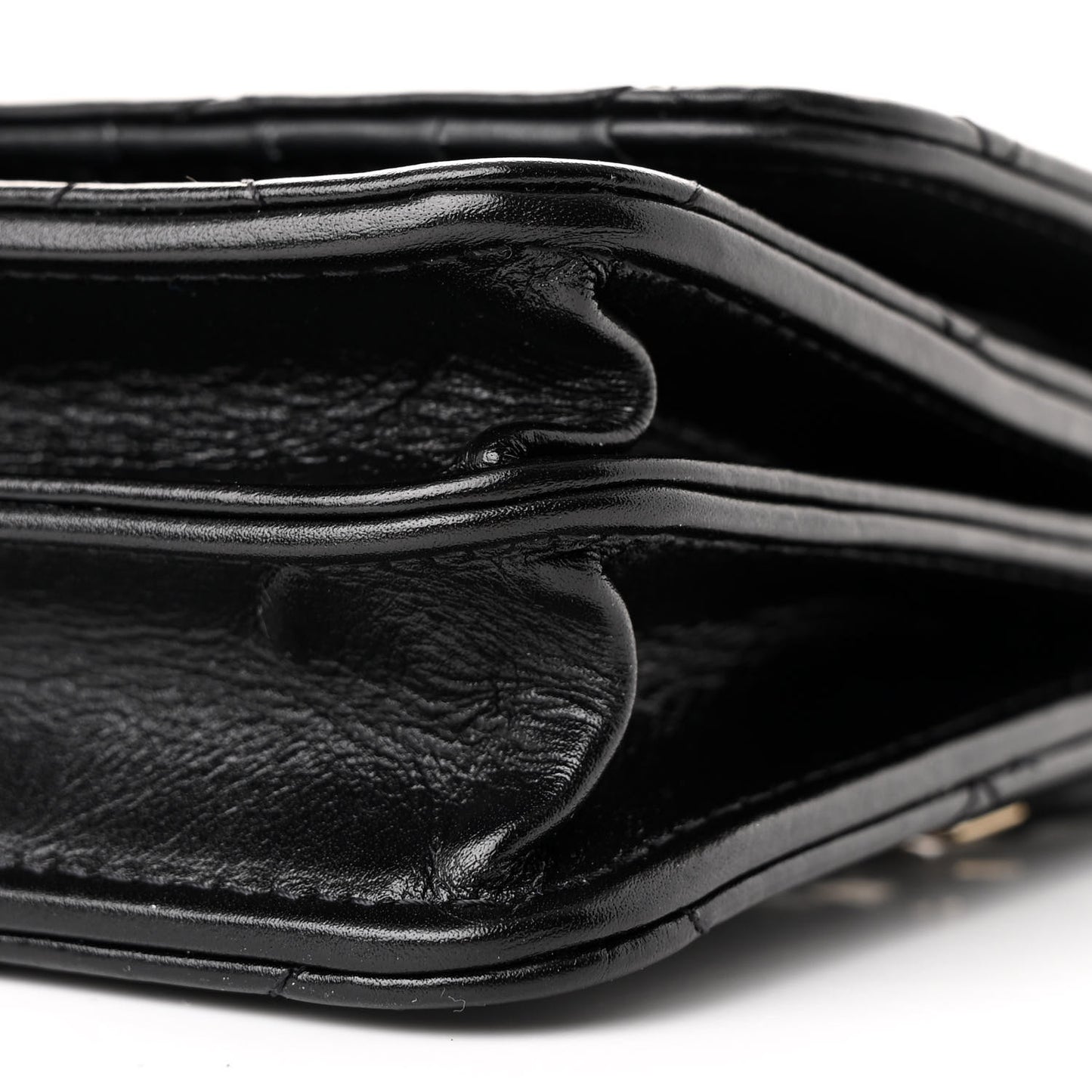 Calfskin Quilted Mini Maxi Pearls Wallet On Chain WOC Black