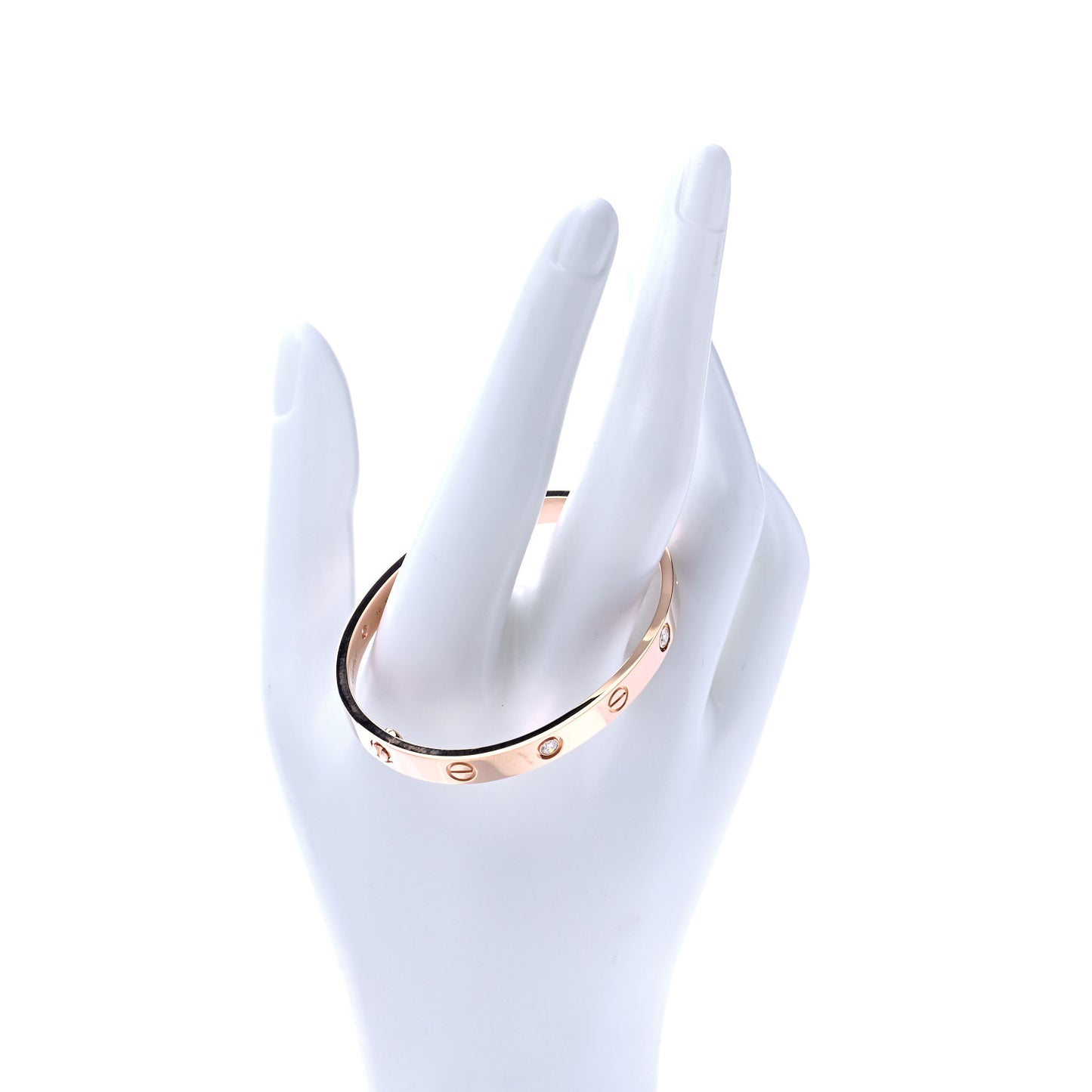 18K Pink Gold 4 Diamond LOVE Bracelet 16