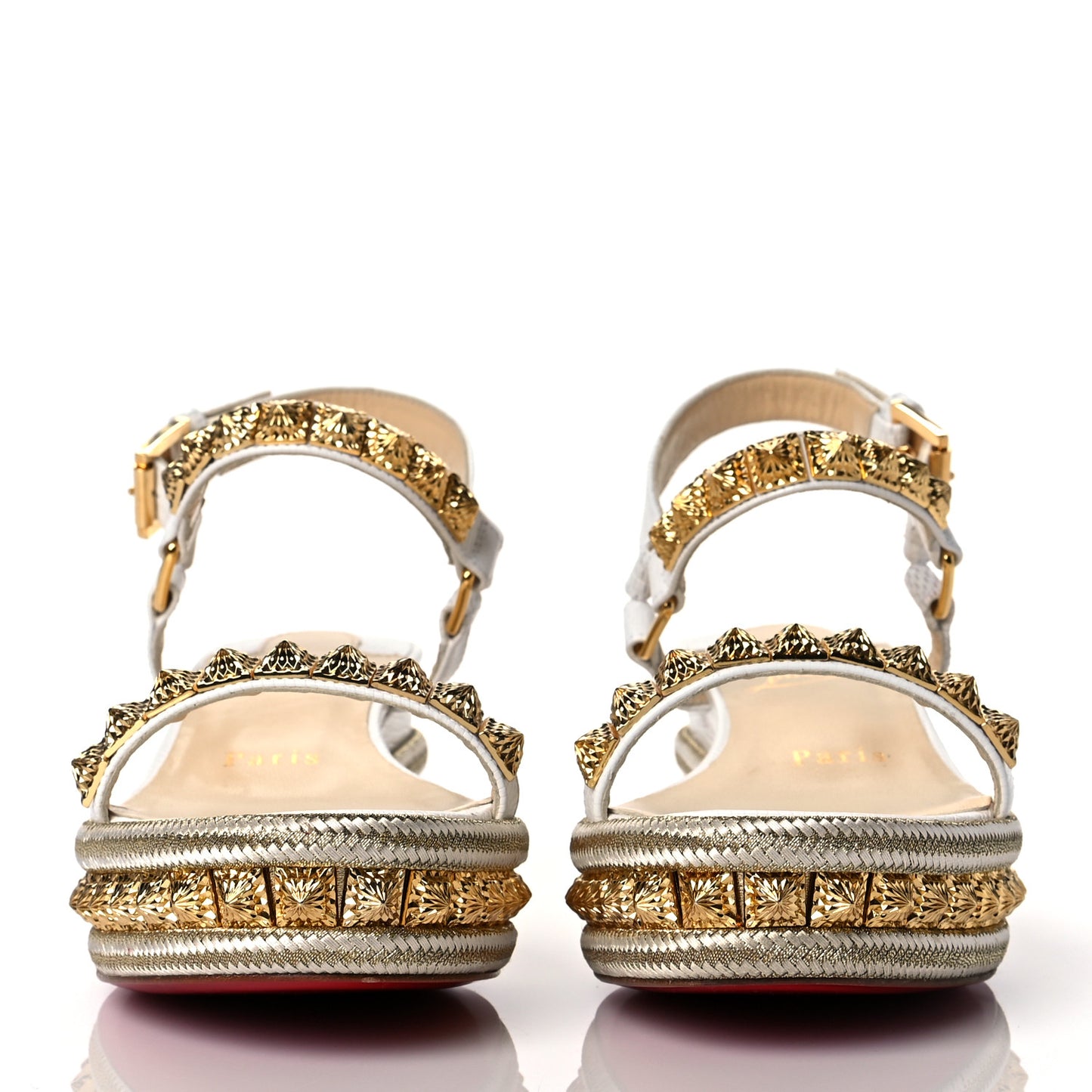 Calfskin Zarli Pyraclou 60 Platform Sandals 36 White