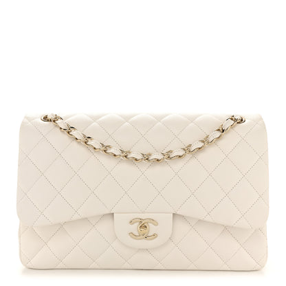 Chanel Caviar Quilted Jumbo Double Flap White 1 of 11