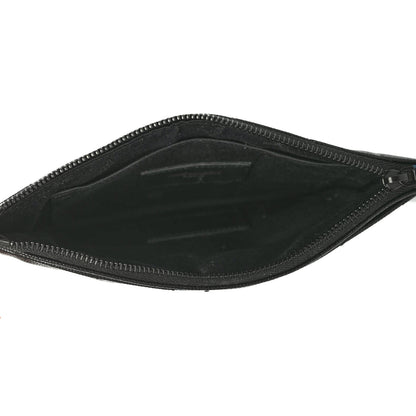 Saint Laurent Grain De Poudre Chevron Monogram Bill Pouch Black 4 of 5