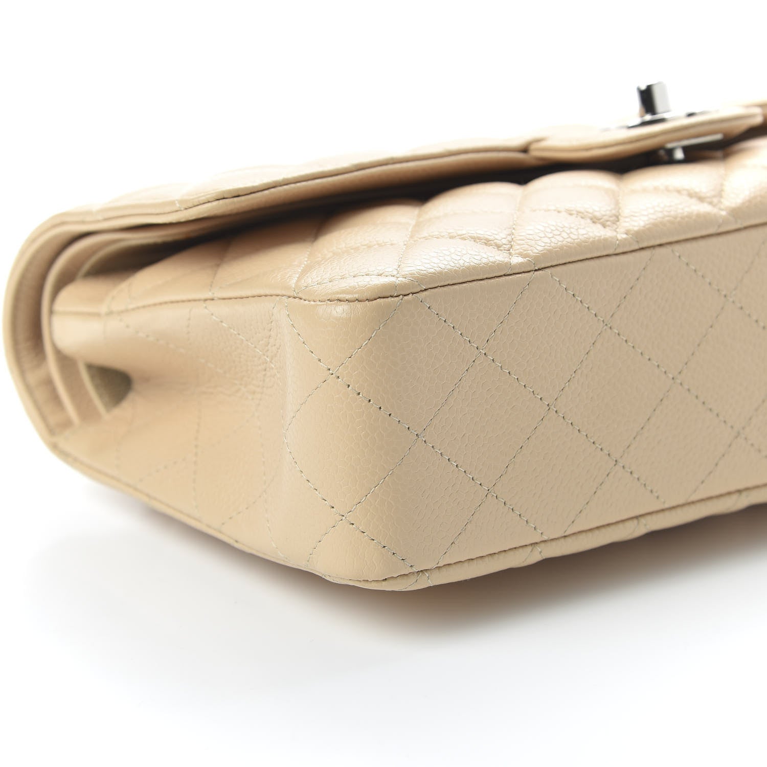 Chanel Caviar Quilted Medium Double Flap Beige 6 of 10