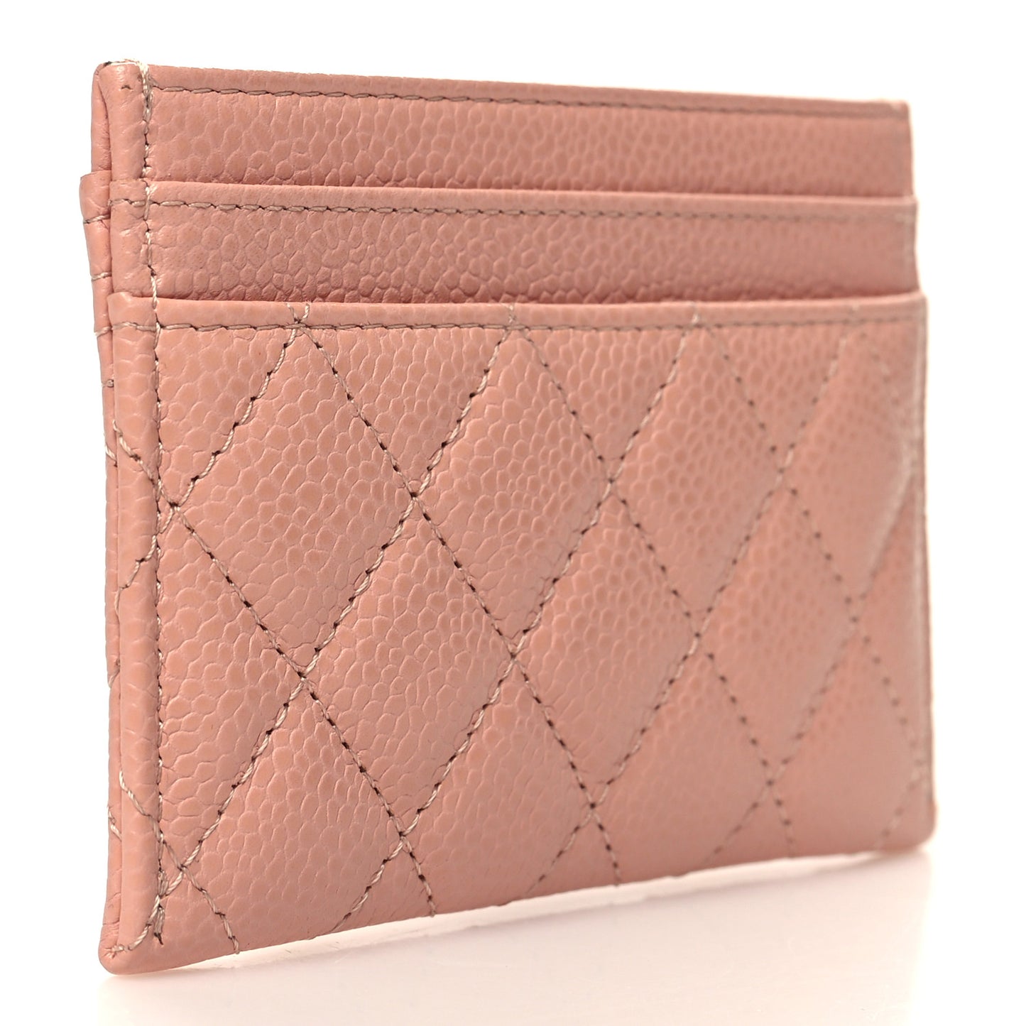 Caviar Quilted Boy Card Holder Light Pink