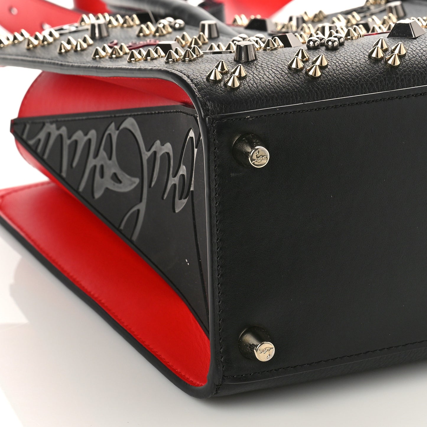 Calfskin Spikes Loubinthesky Medium Paloma Black Multimetal