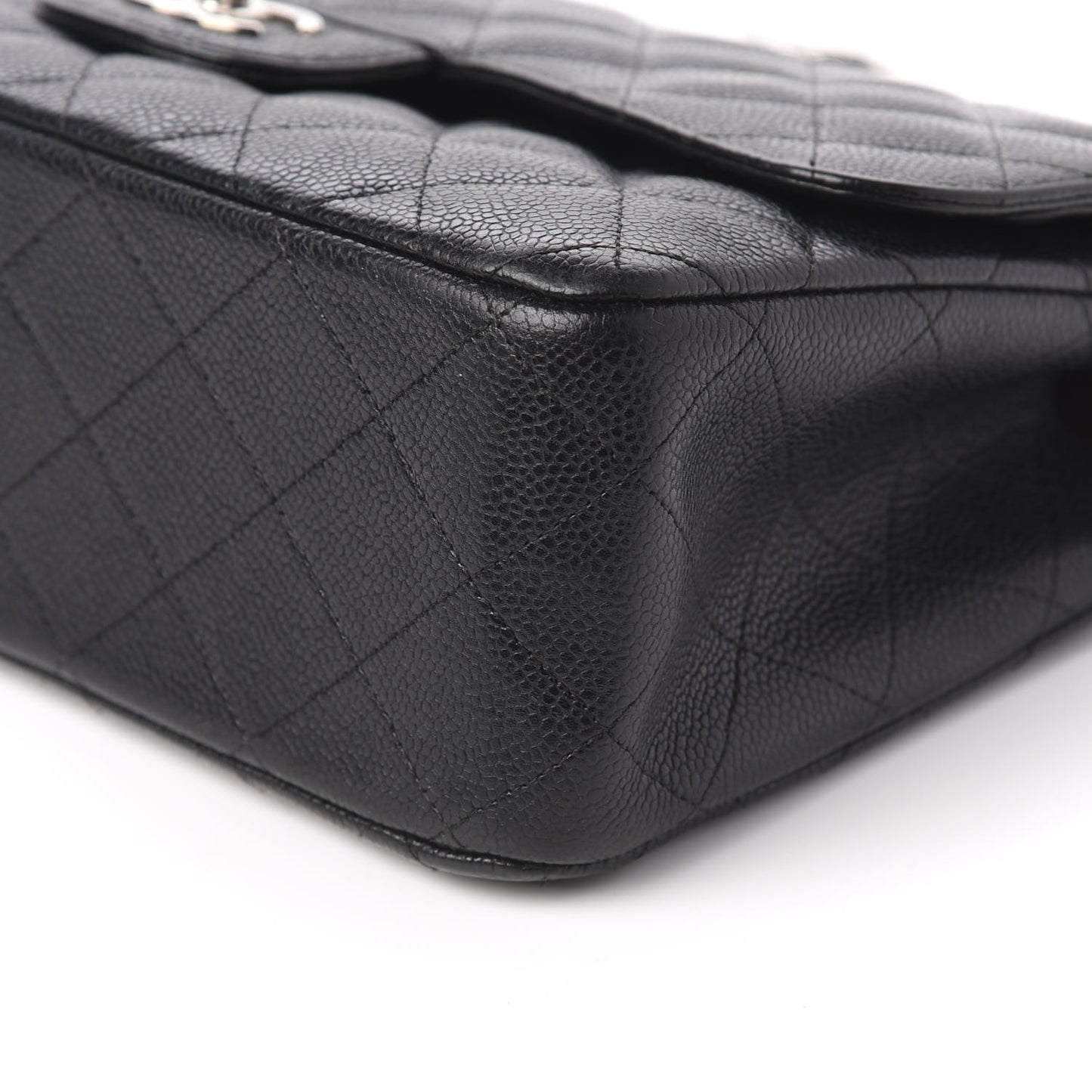 Caviar Quilted Jumbo Double Flap Black