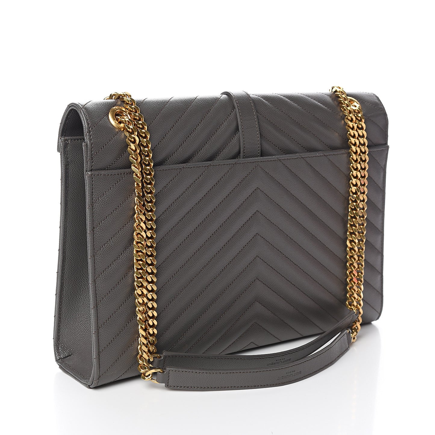 Grain De Poudre Matelasse Chevron Large Monogram Satchel Earth