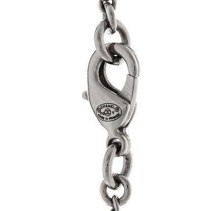 Chanel Crystal Timeless CC Necklace Silver 5 of 6