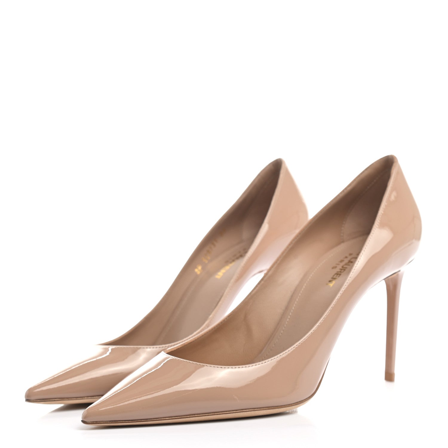 Saint Laurent Patent Calfskin Zoe 85 Pumps 39 Nude 3 of 9