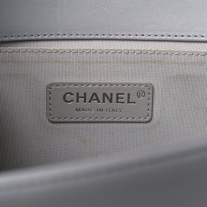 Chanel Lambskin Quilted Medium Boy Flap Grey 6 of 18