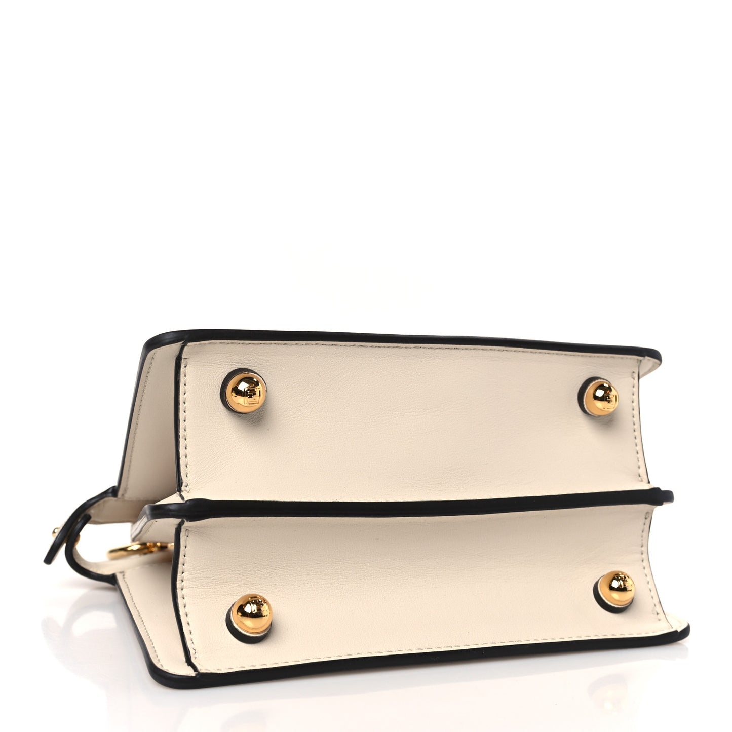 Vitello Seta Shiny Nappa Floral Embroidered Petite Peekaboo I SEE U Satchel Camelia White Ice