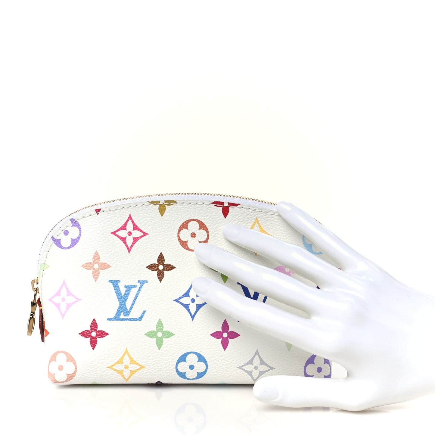 LV x TM Monogram Multicolor Cosmetic Pouch PM White