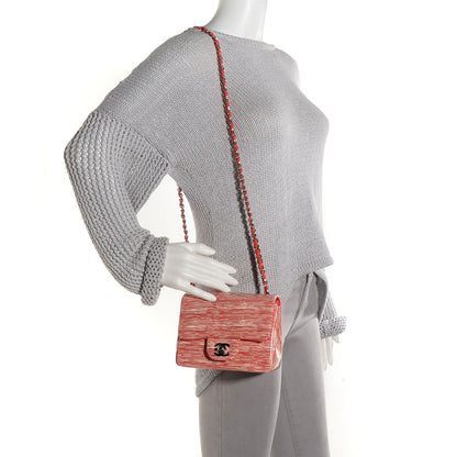 Chanel Patent Calfskin Striped Mini Square Flap Red 2 of 7