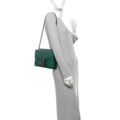 Gucci Pebbled Calfskin Small Dionysus Shoulder Bag Emerald 2 of 10