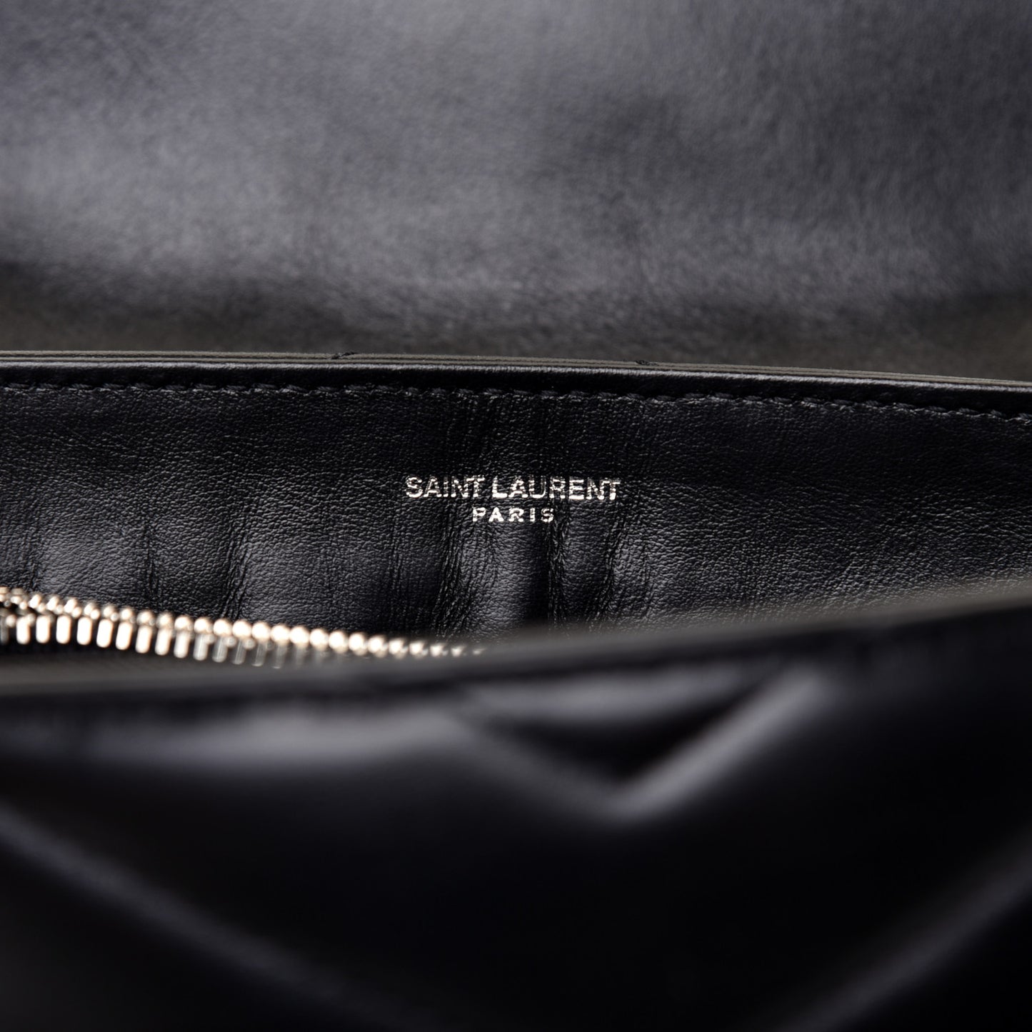 Calfskin Y Quilted Monogram Small Loulou Chain Satchel Black