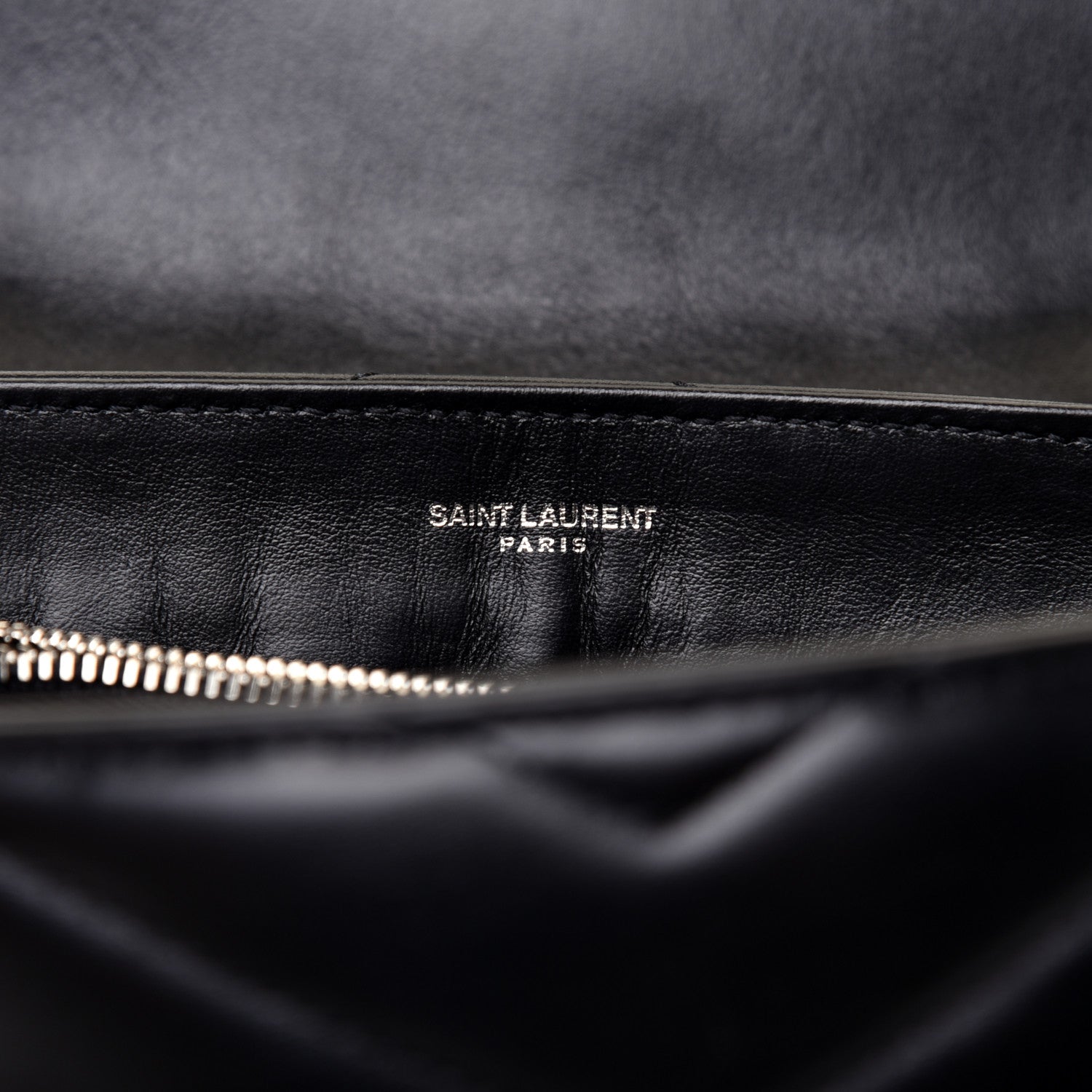Saint Laurent Calfskin Y Quilted Monogram Small Loulou Chain Satchel Black 9 of 11