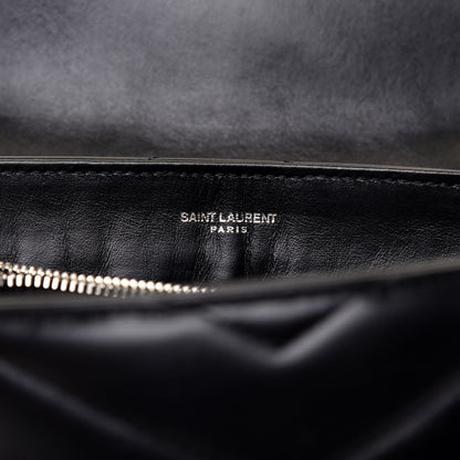 Saint Laurent Calfskin Y Quilted Monogram Small Loulou Chain Satchel Black 9 of 11
