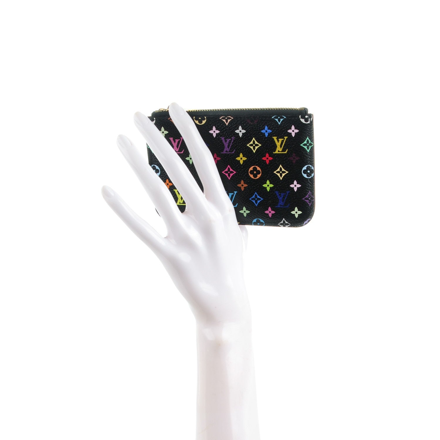 Louis Vuitton Monogram Multicolor Key Pouch Black Grenade 2 of 7