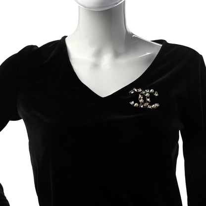 Chanel Metal Glass Pearl CC Crystal Snowfall Brooch Gold 2 of 4