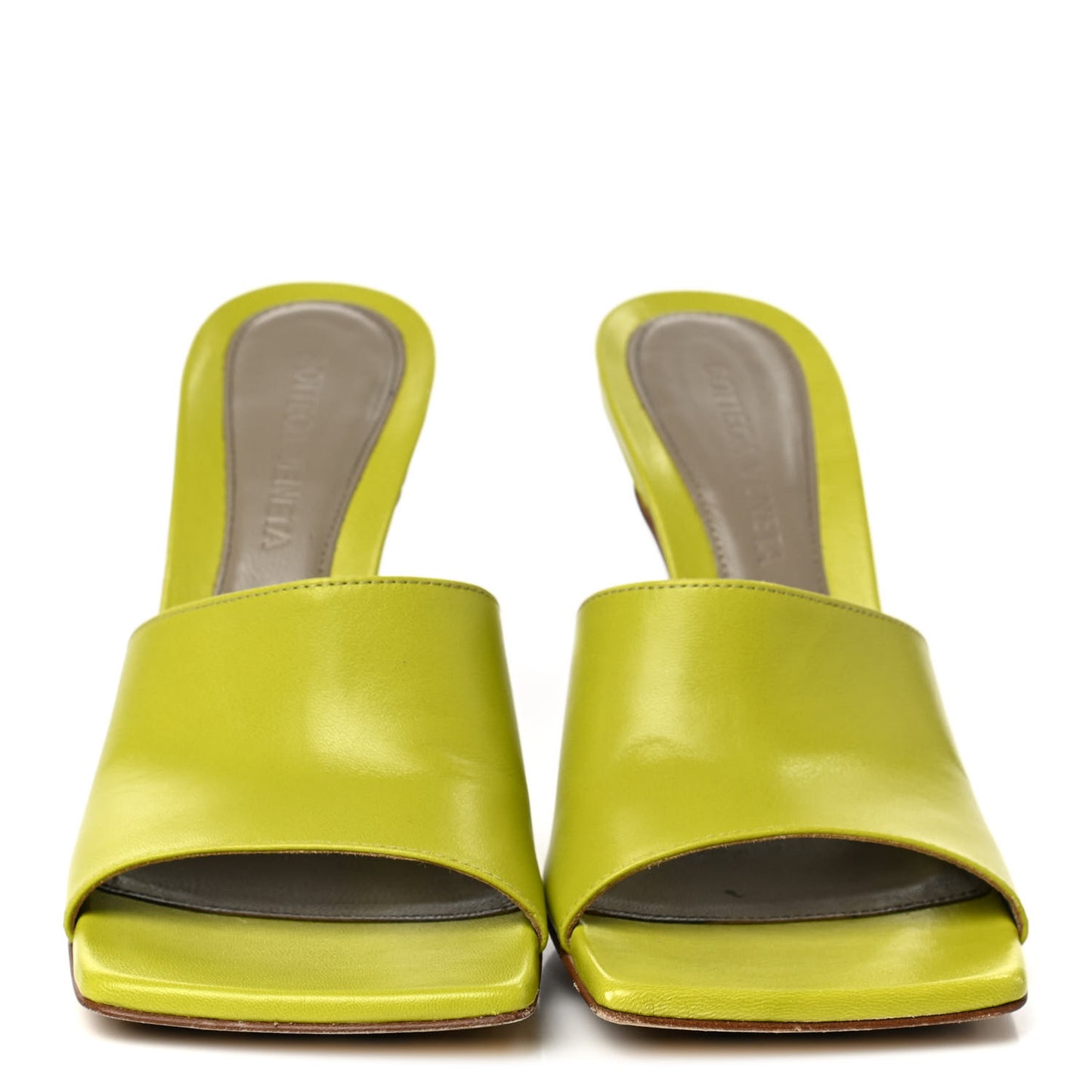 Lambskin Stretch Mule Sandals 35.5 Kiwi